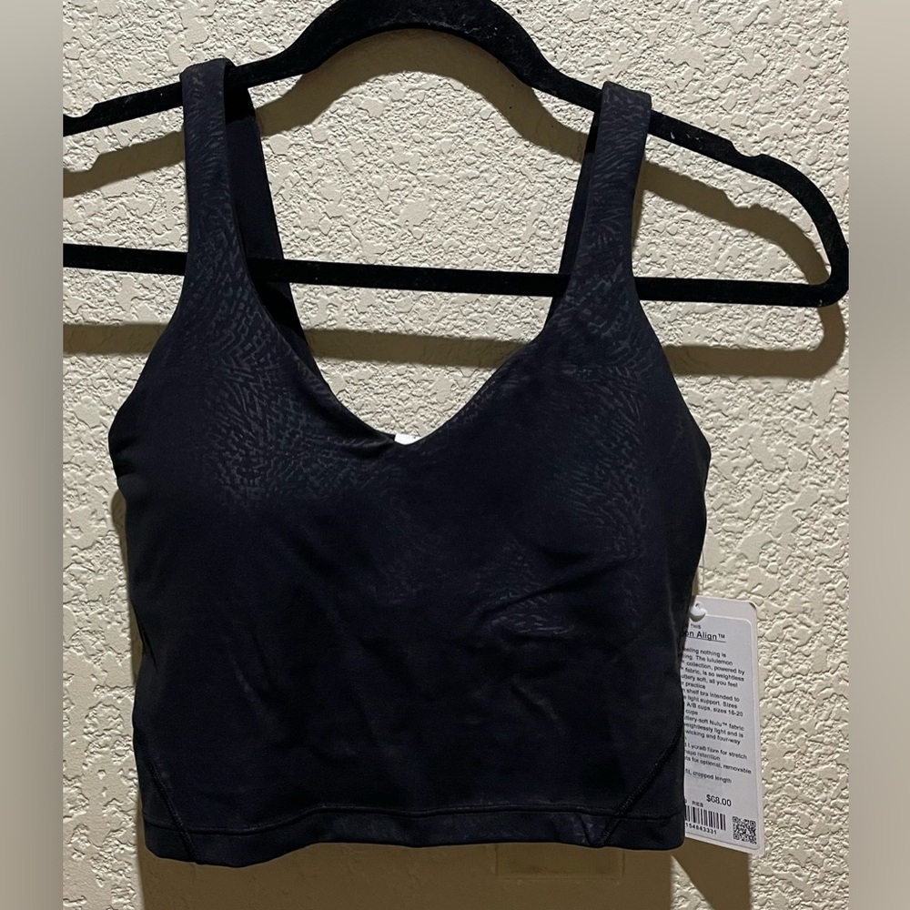 NWT Lululemon Align Tank Top Light Support A/B Cup Size 4 Ripple emboss Black - Picture 8 of 12